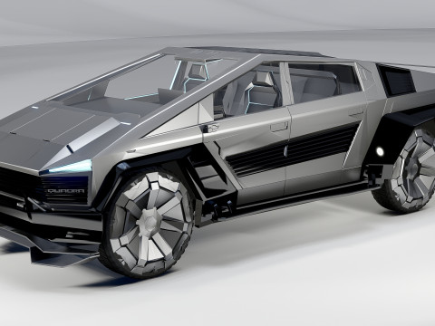 Quadra Cybertruck Concept Futuristic Pickup Modèle 3D
