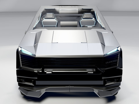 Quadra Cybertruck Concept Futuristic Pickup Modèle 3D