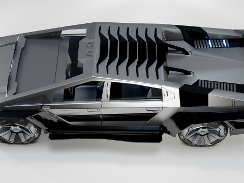 Quadra Cybertruck Concept Futuristic Pickup Modèle 3D