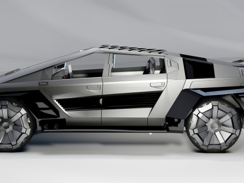 Quadra Cybertruck Concept Futuristic Pickup Modèle 3D