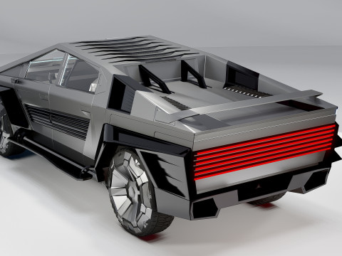 Quadra Cybertruck Concept Futuristic Pickup Modèle 3D