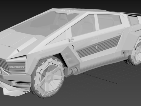 Quadra Cybertruck Concept Futuristic Pickup Modèle 3D
