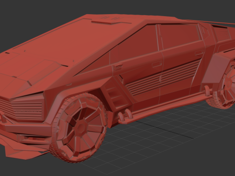 Quadra Cybertruck Concept Futuristic Pickup Modèle 3D