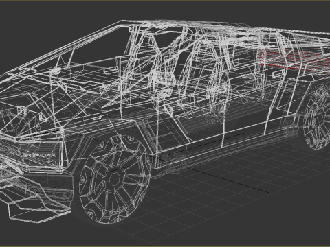 Quadra Cybertruck Concept Futuristic Pickup Modèle 3D