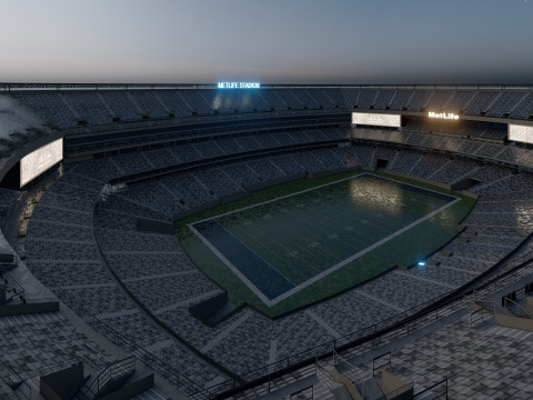 MetLife Stadium Modern American Sports Arena Modèle 3D