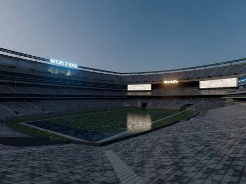 MetLife Stadium Modern American Sports Arena 3D Model