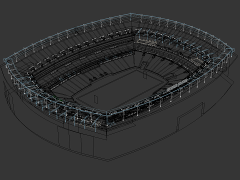 MetLife Stadium Modern American Sports Arena Modèle 3D
