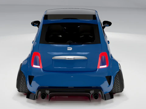 Fiat 500 Abarth Wide Body Kit Custom Sport Hatchback 3D Model