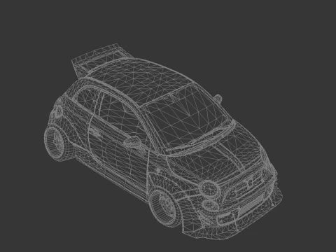 Fiat 500 Abarth Wide Body Kit Custom Sport Hatchback 3D Model