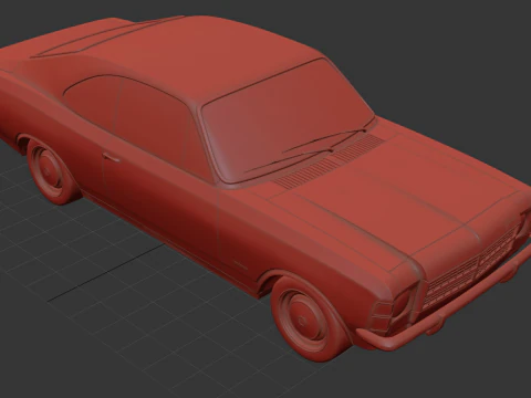 Chevrolet Opala 2 Kapılı 1978 Klasik G&uuml;&ccedil;l&uuml; Araba 3D Model