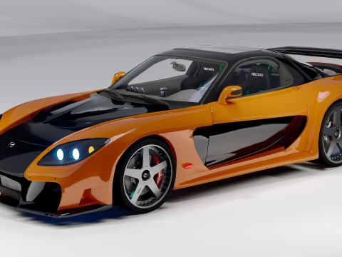 Mazda RX-7 Veilside Tokyo Drift JDM Tuned Sports 3D Model