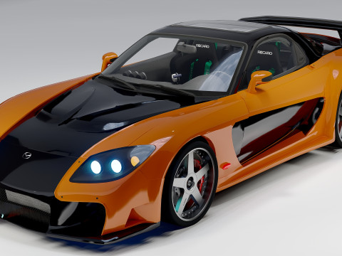 Mazda RX-7 Veilside Tokyo Drift JDM Tuned Sports 3D Model
