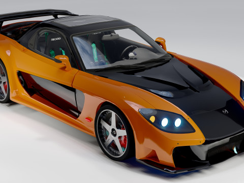 Mazda RX-7 Veilside Tokyo Drift JDM Tuned Sports 3D Model
