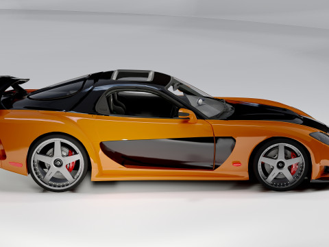 Mazda RX-7 Veilside Tokyo Drift JDM Tuned Sports 3D Model