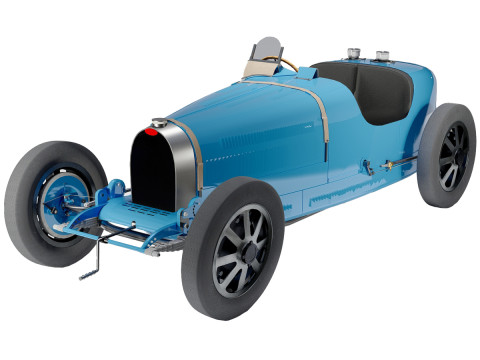 Bugatti Type 35 Classic Grand Prix Race Car 1927 3D Model