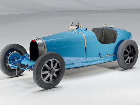 Bugatti Type 35 Classic Grand Prix Race Car 1927 3D Model