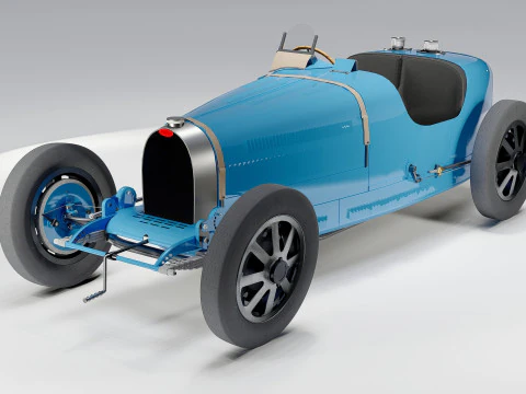 Bugatti Type 35 Classic Grand Prix Race Car 1927 3D Model