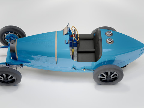 Bugatti Type 35 Classic Grand Prix Race Car 1927 3D Model