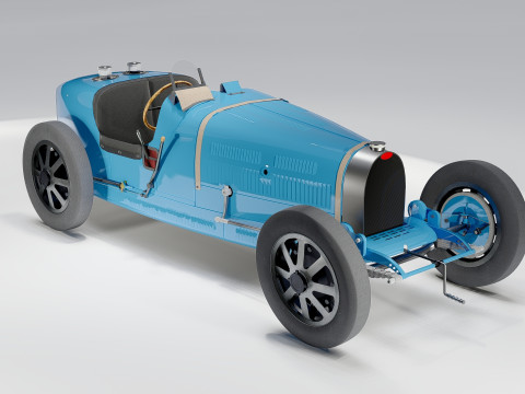 Bugatti Type 35 Classic Grand Prix Race Car 1927 3D Model