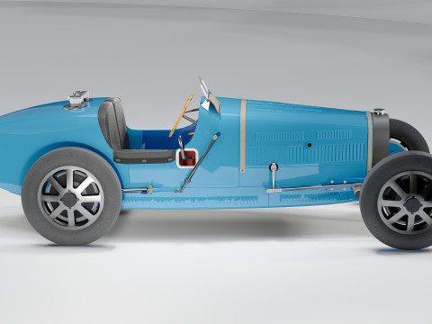 Bugatti Type 35 Classic Grand Prix Race Car 1927 3D Model