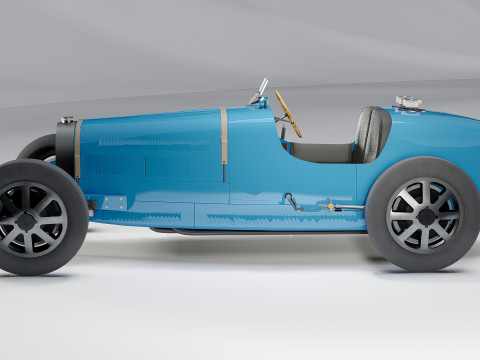 Bugatti Type 35 Classic Grand Prix Race Car 1927 3D Model