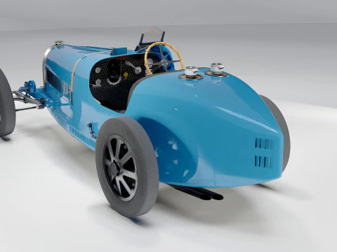 Bugatti Type 35 Classic Grand Prix Race Car 1927 3D Model