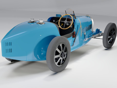 Bugatti Type 35 Classic Grand Prix Race Car 1927 3D Model