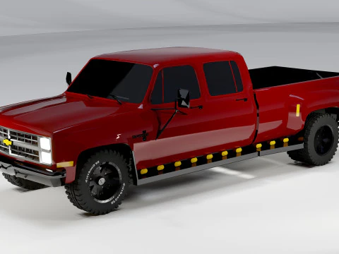 Chevrolet Silverado 1980 Klasik Amerikan Kamyonet 3D Model