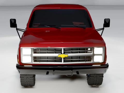 Chevrolet Silverado 1980 Klasik Amerikan Kamyonet 3D Model