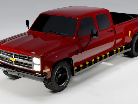 Chevrolet Silverado 1980 Klasik Amerikan Kamyonet 3D Model