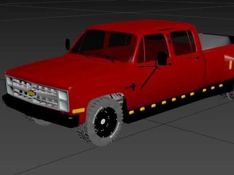 Chevrolet Silverado 1980 Klasik Amerikan Kamyonet 3D Model