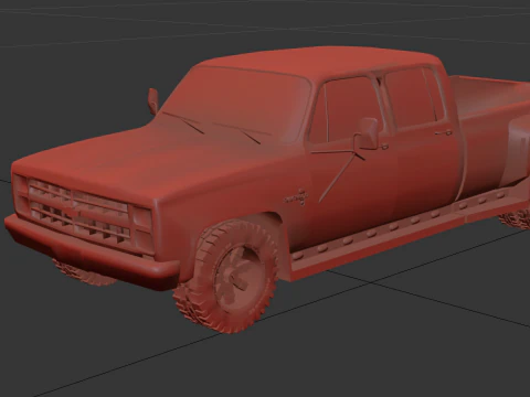 Chevrolet Silverado 1980 Klasik Amerikan Kamyonet 3D Model