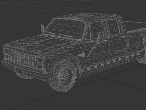 Класичний американський пікап Chevrolet Silverado 1980 року 3D Модель