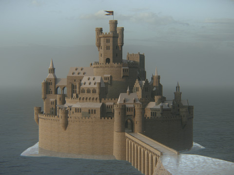 Spiral Castle Fortress Fantasy Hilltop Zitadelle 3D Modell