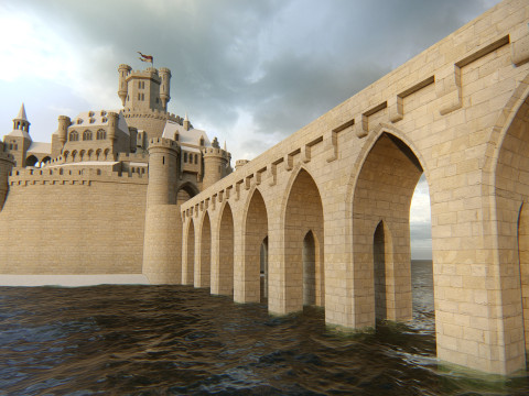 スパイラル キャッスル フォートレス ファンタジー ヒルトップ シタデル 3Dモデル