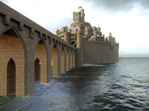 スパイラル キャッスル フォートレス ファンタジー ヒルトップ シタデル 3Dモデル