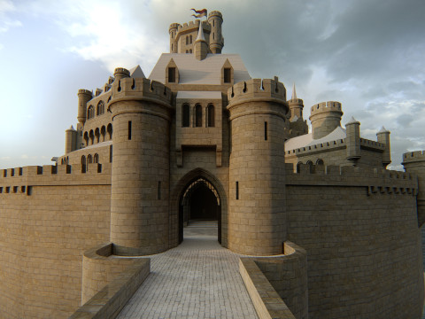 スパイラル キャッスル フォートレス ファンタジー ヒルトップ シタデル 3Dモデル