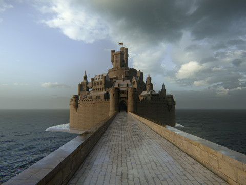 スパイラル キャッスル フォートレス ファンタジー ヒルトップ シタデル 3Dモデル