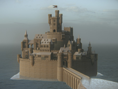 スパイラル キャッスル フォートレス ファンタジー ヒルトップ シタデル 3Dモデル