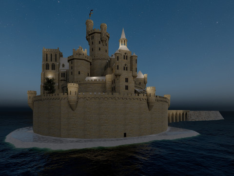 スパイラル キャッスル フォートレス ファンタジー ヒルトップ シタデル 3Dモデル