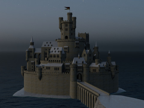 スパイラル キャッスル フォートレス ファンタジー ヒルトップ シタデル 3Dモデル