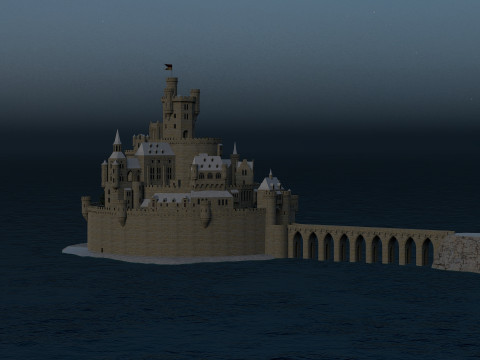 スパイラル キャッスル フォートレス ファンタジー ヒルトップ シタデル 3Dモデル