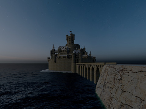 スパイラル キャッスル フォートレス ファンタジー ヒルトップ シタデル 3Dモデル