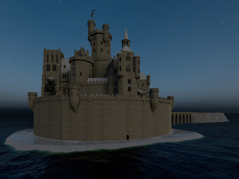 スパイラル キャッスル フォートレス ファンタジー ヒルトップ シタデル 3Dモデル