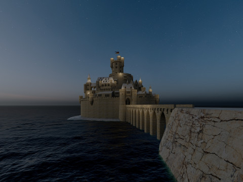 スパイラル キャッスル フォートレス ファンタジー ヒルトップ シタデル 3Dモデル