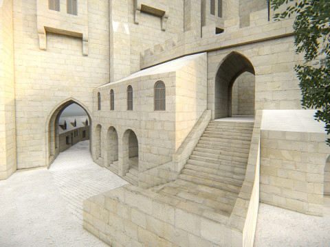 スパイラル キャッスル フォートレス ファンタジー ヒルトップ シタデル 3Dモデル