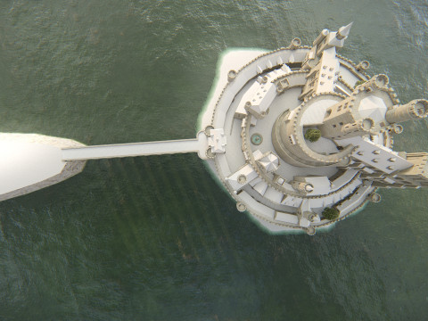 スパイラル キャッスル フォートレス ファンタジー ヒルトップ シタデル 3Dモデル