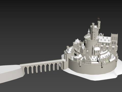 スパイラル キャッスル フォートレス ファンタジー ヒルトップ シタデル 3Dモデル