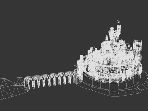 スパイラル キャッスル フォートレス ファンタジー ヒルトップ シタデル 3Dモデル