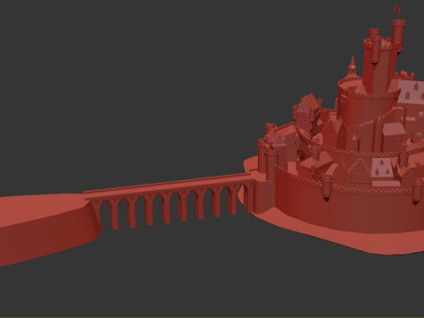 スパイラル キャッスル フォートレス ファンタジー ヒルトップ シタデル 3Dモデル
